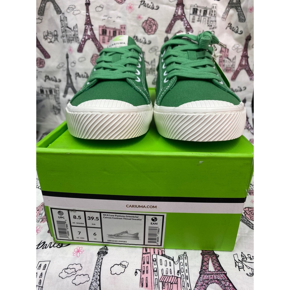 Cariuma Pantone Greenbriar OCA Low Canvas Sneakers Green Mens 7 Womens 8.5